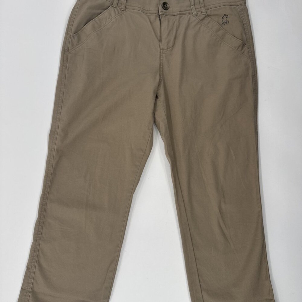 Disney Parks Cropped Pants Womens 6 Khaki Capri Stretch Mickey Mouse Travel